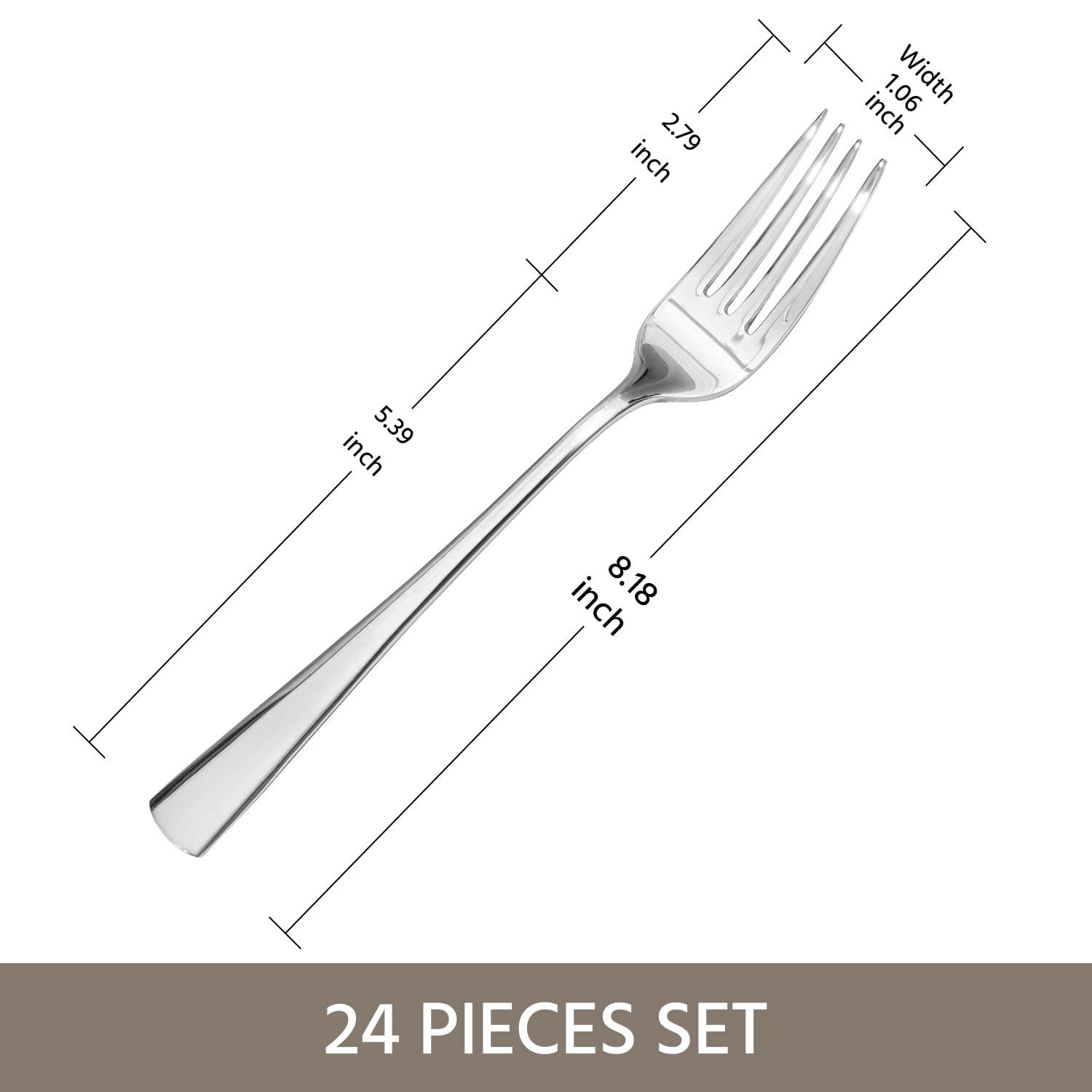 KINGSTONE Forks 24 Piece Dinner Forks Set, 18/10 Stainless Steel, 8.18 Inch — Amazon image 2