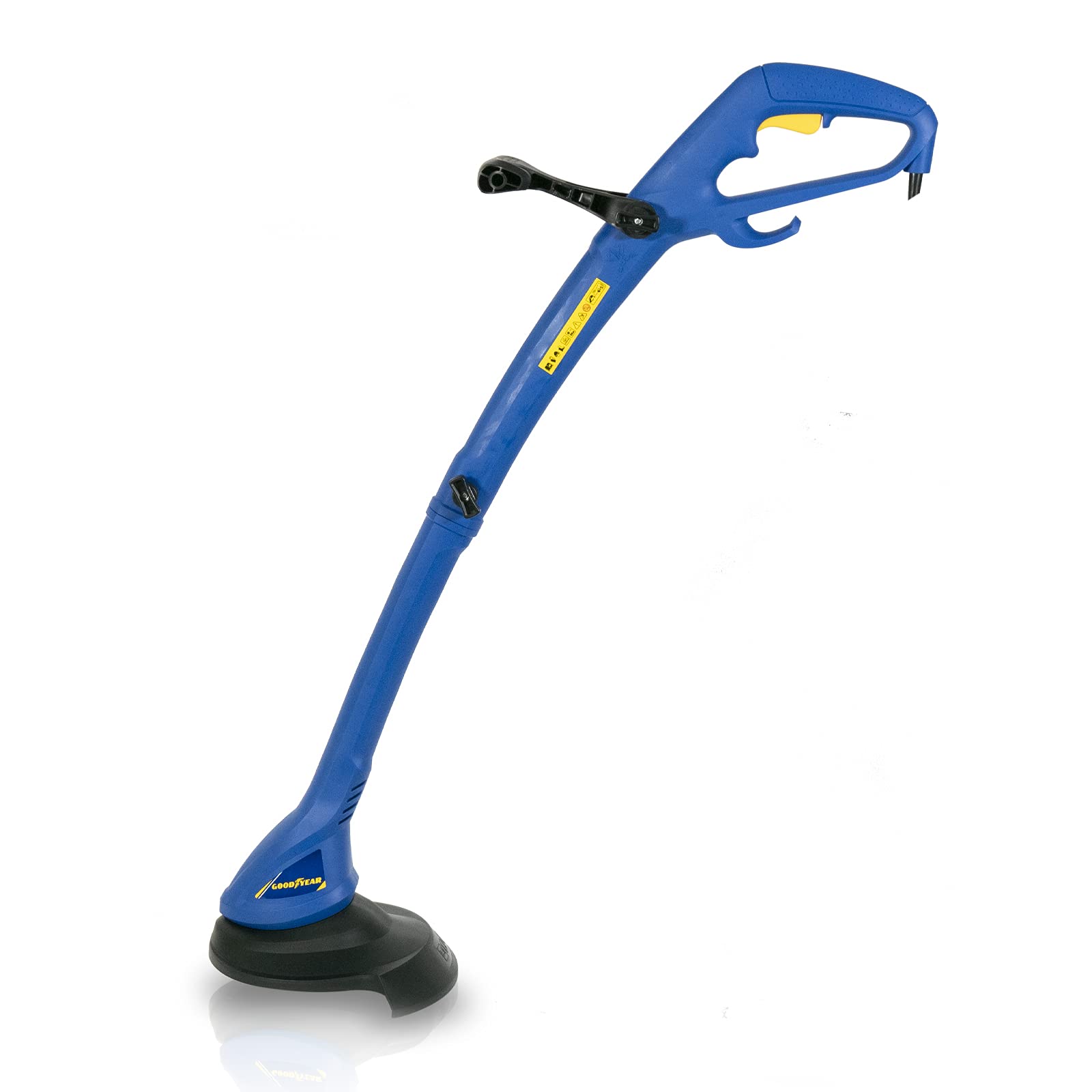 Goodyear - Cortabordes Eléctrico con Cable 350W, Recortadora, 10.000 RPM, Ancho Corte 25 cm, Cabezal Ajustable 180°, Hilo de Nylon 1.2 mm, Ligera y Ergonómica