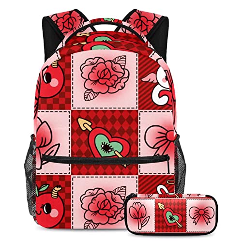 Sac à dos lapin et pomme de grande capacité avec sa trousse noire et blanche