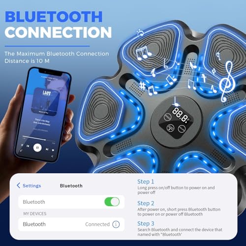 Woobroo Unisex Smart Music Boxing Machine UK, Black - Image 4