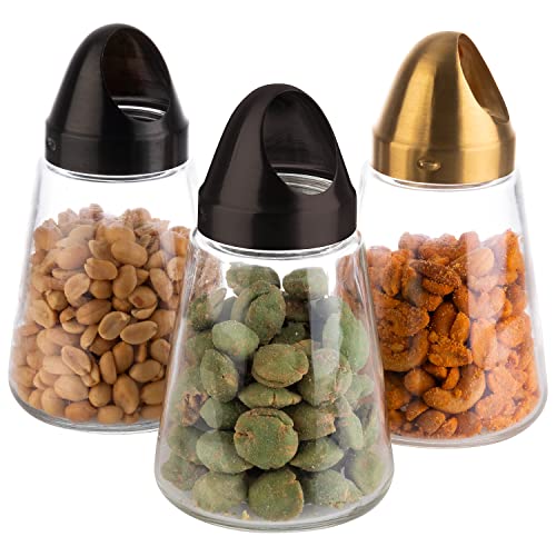 APS 40517 Snackspender, Behälter aus Glas, Schraubdeckel aus Edelstahl, Ø 8,5 cm, Höhe 15,5 cm