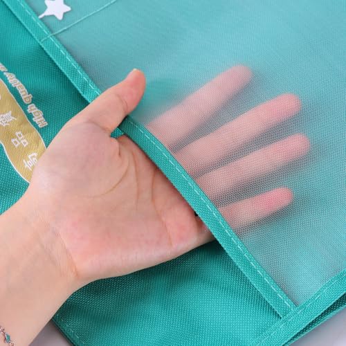 Image of Art Portfolio Bag with Zipper and Handle 17 x 14 inches Large Oxford Bag Artwork Storage Container for Drawing Sketch Photography Poster Files Document (Blue + Green, A3)