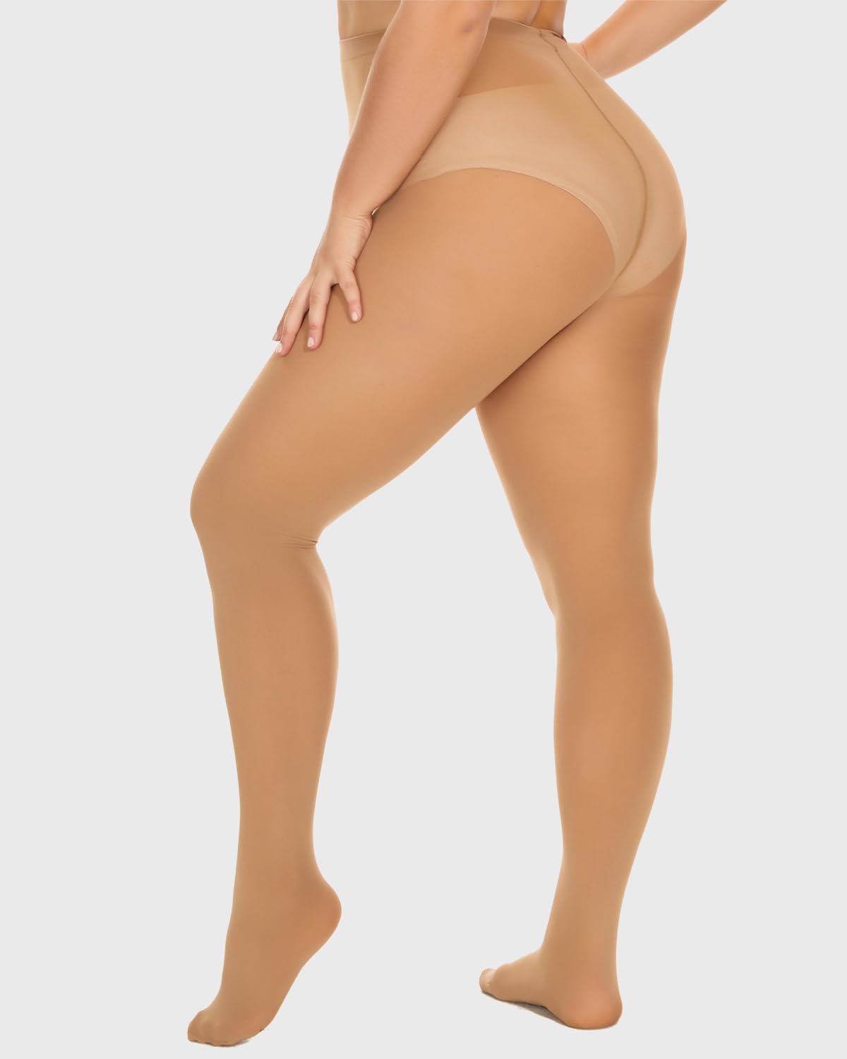 DUCMODA Plus Size Tights for Women, Ultra Soft Solid Color Semi-Opaque Pantyhose, Nylon High Waist Stockings 1X 2X 3X 4X - Image 6