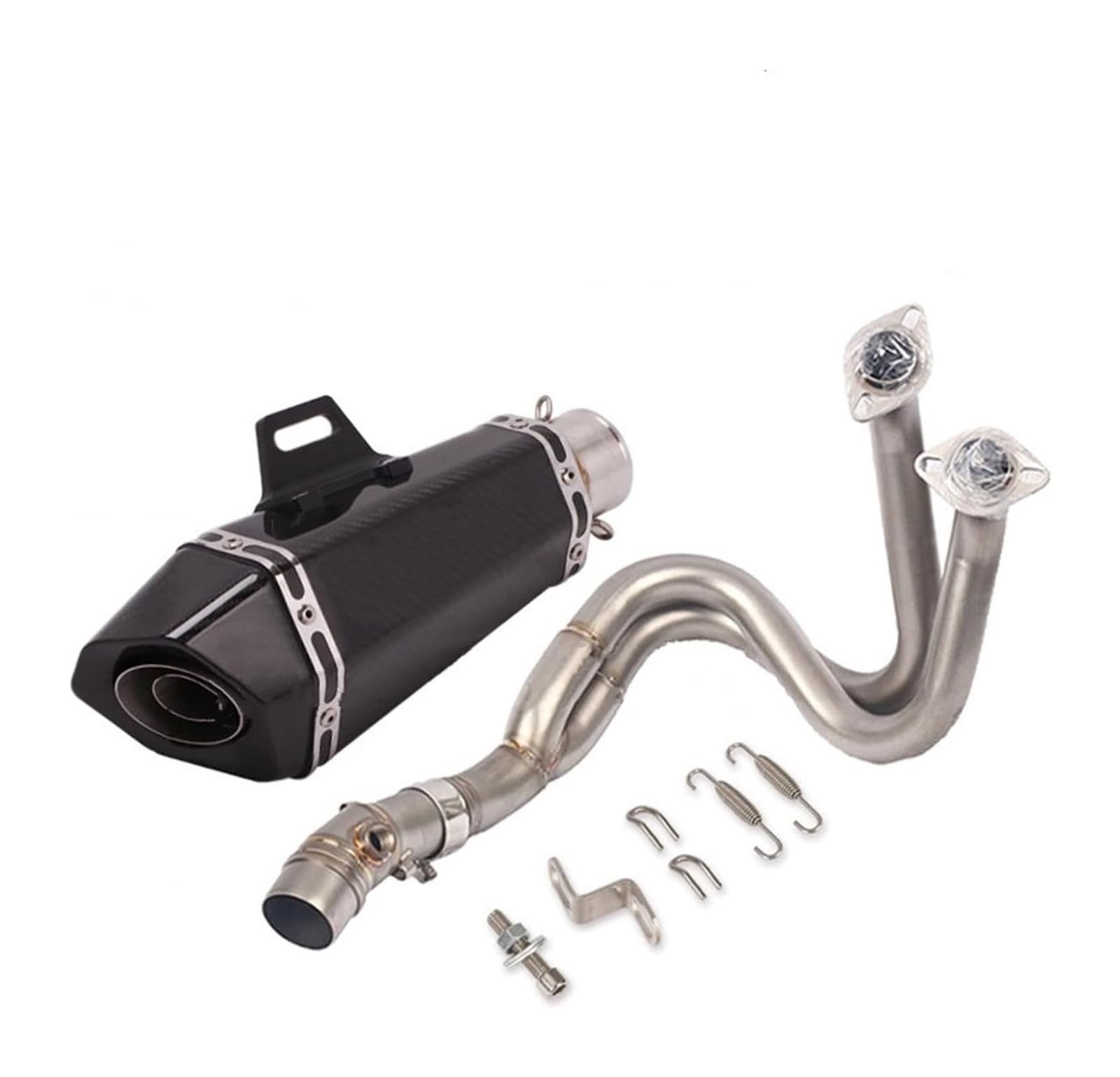 Zwischenauspuffrohr Für ER6N ER6F Für 650 Z650 Motorradauspuff Flucht Vollsystem Schalldämpfer DB Mörder Vorne Mitte Link Rohr Motorrad Mittleres Auspuffrohr(4)
