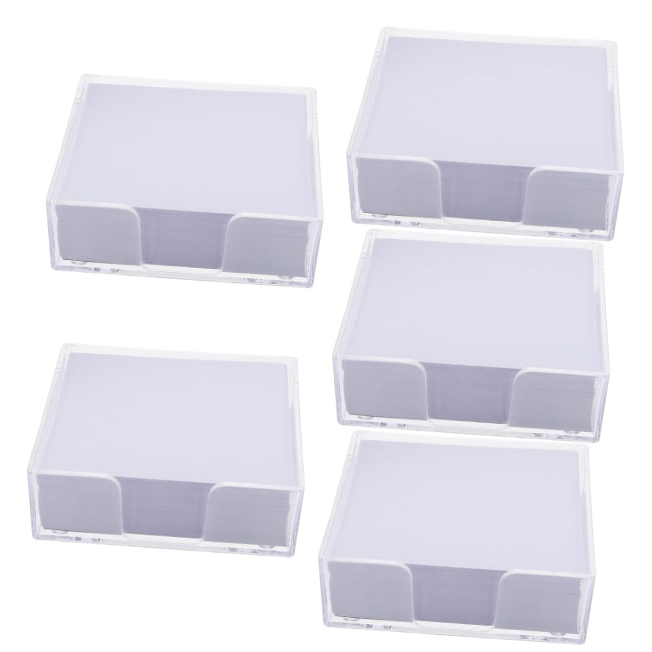 jojofuny 5 Boîtes Bloc Notes Pratique avec Boîte Transparente Papier à Message Non Adhésif pour Bureau et