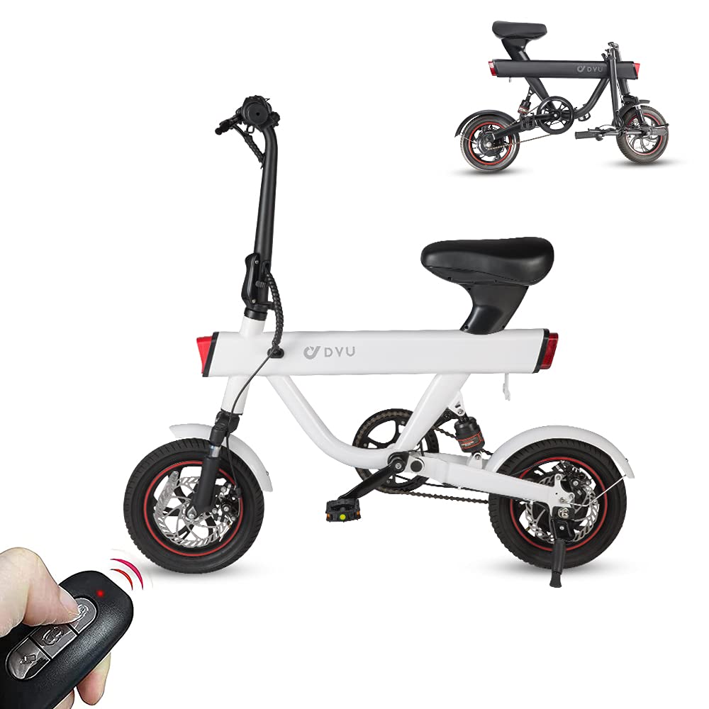 DYU Folding Electric Bike Ebike V1, Electric Commuter Bicycle with Lithium-Ion Battery, 15.5MPH, 3 R