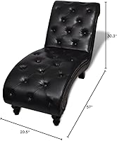 Vista 2 de CHARMMA Chaise Longue - Piel sintética marrón, 45.7 lbs