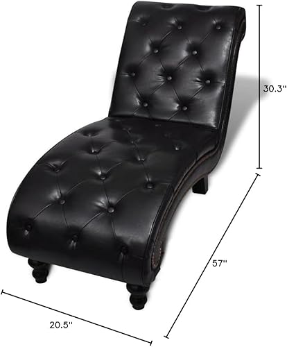 Miniatura 2 de CHARMMA Chaise Longue - Piel sintética marrón, 45.7 lbs
