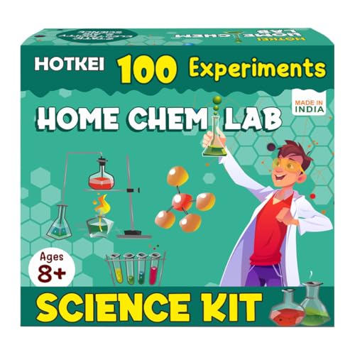 HOTKEI Educational 100 Science Experiment Kit Games Gift Toys for Kids Boy Girl Ages 8 10 12 15 Year STEM Scientific Lab Kit Project Toy Birthday Gifts for Boys Girls Home Chem Lab Toy Science Kit