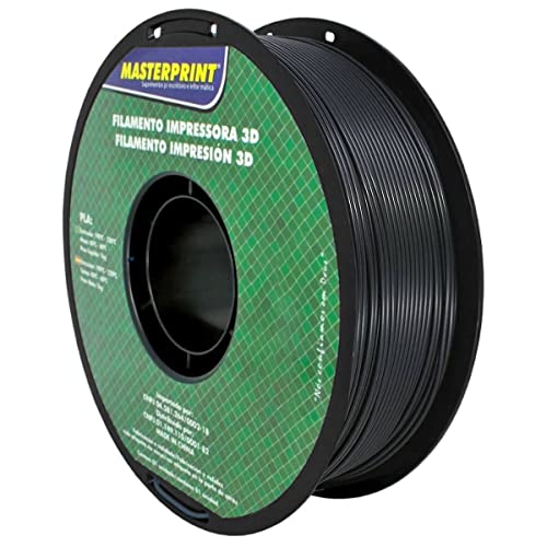 Filamento Impressora, Masterprint, PLA, 3D, Preto, 1,75 mm, Rolo de 1 kg