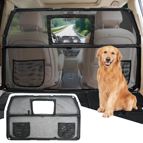GEVINFA 52" Dog Car Barrier for SUV, Wide Escape-Proof & Chew-Pro...