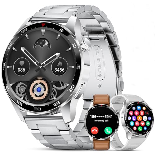 Militare Smartwatch Uomo120+ Modalità Sportive Chiamata Calorie Frequenza Cardiaca Pressione Sonno per Android ios bluetooth argento marrone