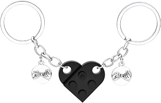 Heart Keychain for Couples/Friendship, Matching Brick Keychains Set for Girlfriend/Boyfriend, Boys Girls Sweet Gifts