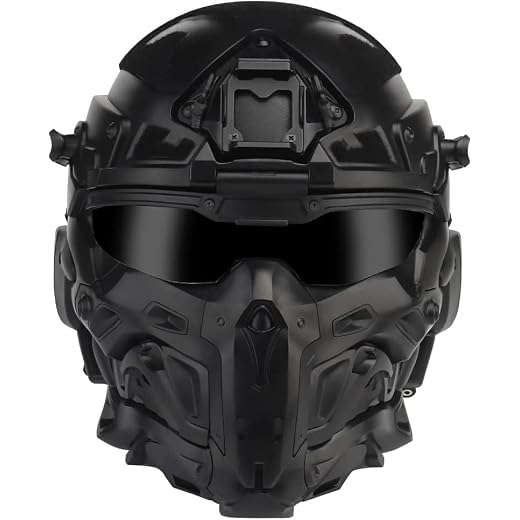 2022 New One-Piece Airsoft Full Face Mask Tactical Military Helmet,with Built-in Tactical Headset Anti-Fog Fan and Sunshade Sliding Goggles