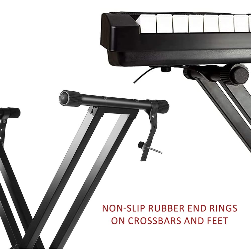 Kadence NK13 Touring Series 3kg Double-X Keyboard Stand | Heavy-Duty Frame & Secure Locking Clutch | Dual-Braced X Design | Ideal for Stage Performance | Matte Black Finish — Amazon image 4
