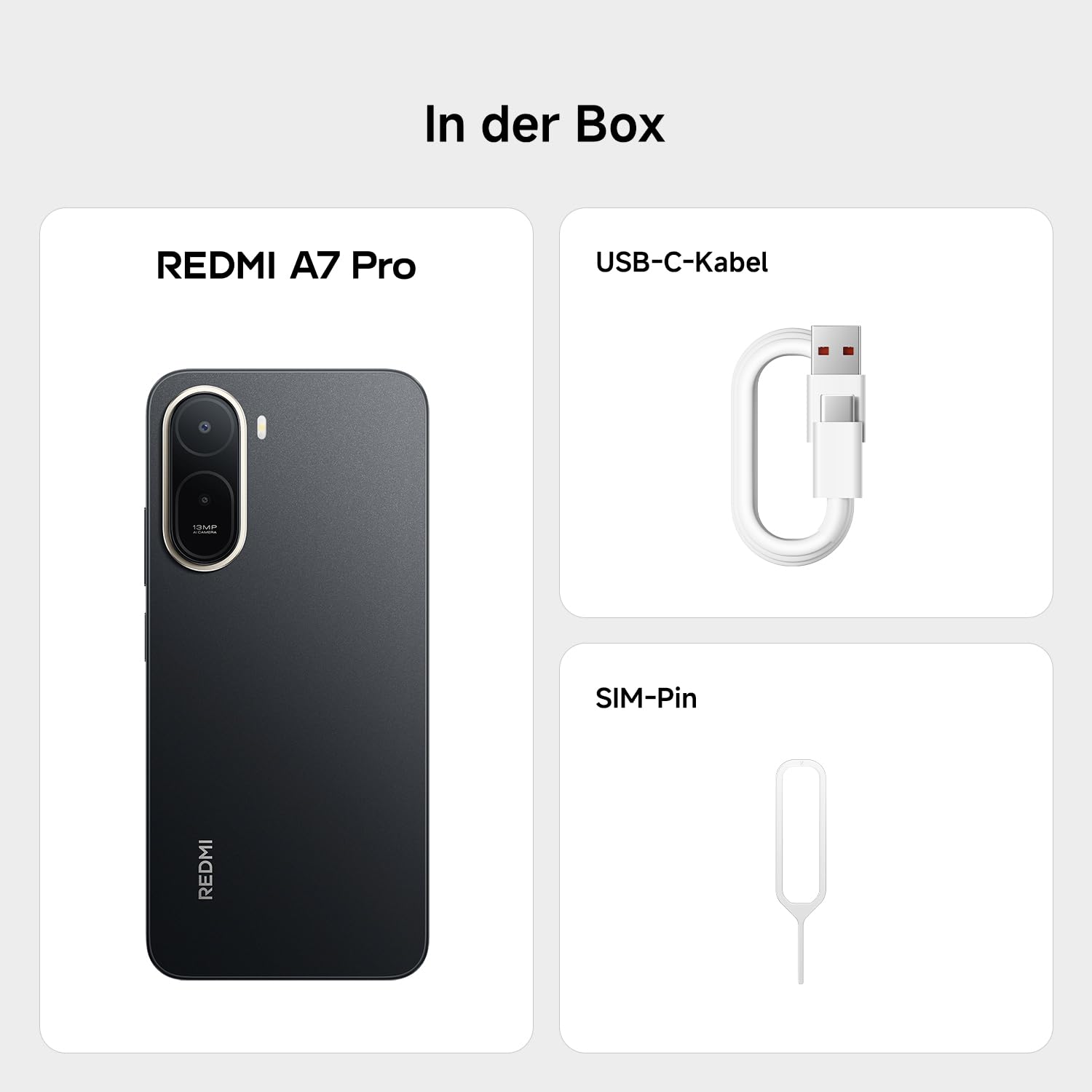 XIAOMI REDMI A7 Pro Smartphone 4+128GB, 6000mAh Akku, 13MP Kamera, Schwarz | 6,9" HD+ Displa, Octa-Core Prozessor, 13MP Dual-Kamera, 2 Jahre Garantie+1 Jahr Zusatzgarantie