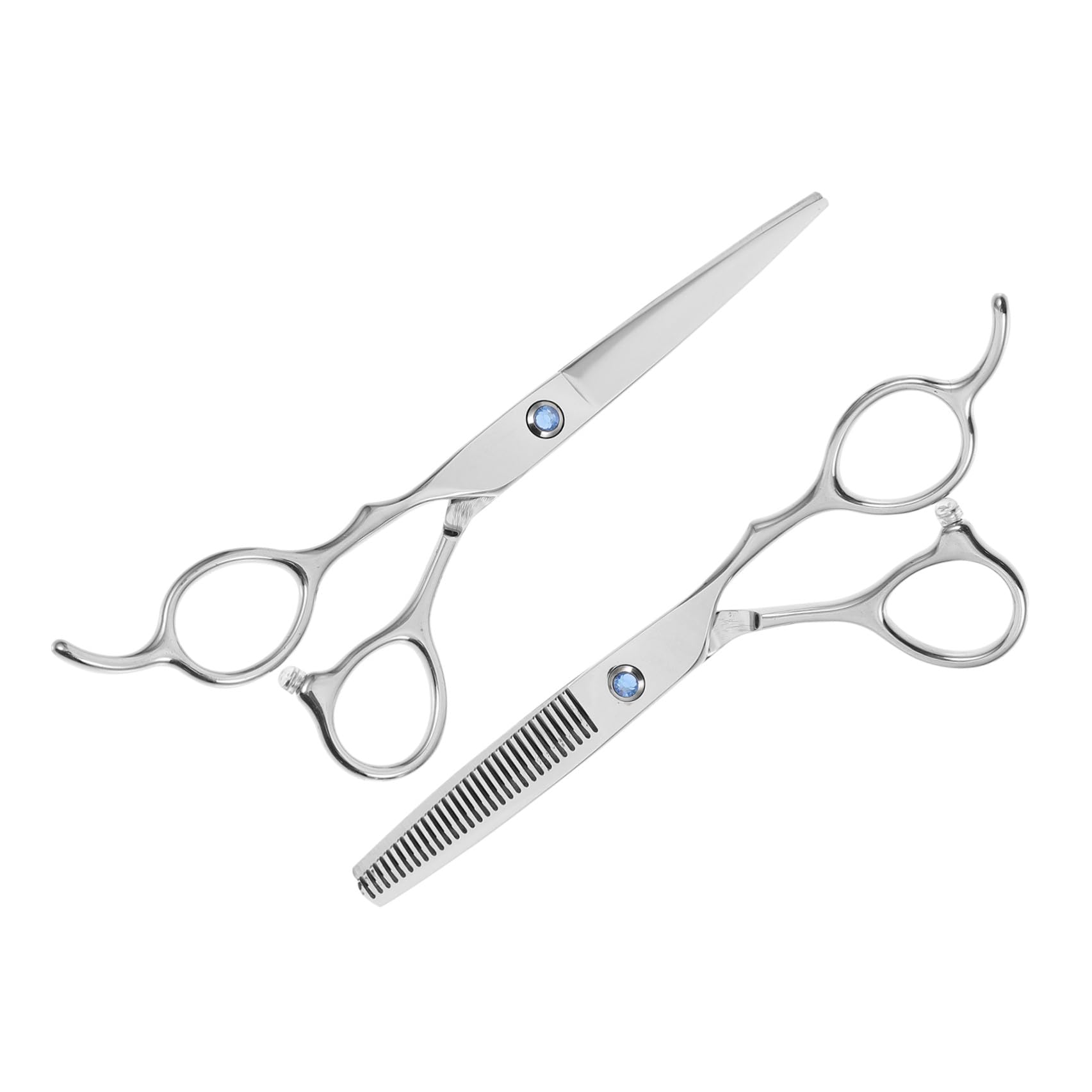 BESTYASH Ciseaux de Coiffure pour Gauchers Professionnels en Acier Inoxydable 6 Pouces, Ensemble 2 Pièces Argenté Ergonomique pour Usage Professionnel et Amateur