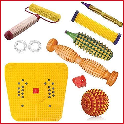 ANCS Accupressure tools accupressure kit foot massage acupressure roller acupressure mat for feet Multi Colour