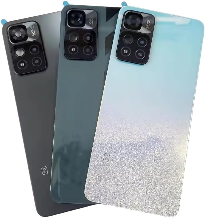 for Xiaomi Redmi Note 11 Pro+ Back Glass Battery Door Cover Replacement, Rear Housing Case with Camera Lens, for Redmi Note 11 Pro Plus Rear Glass Panel Back Cover Repair Parts (Forest Green)