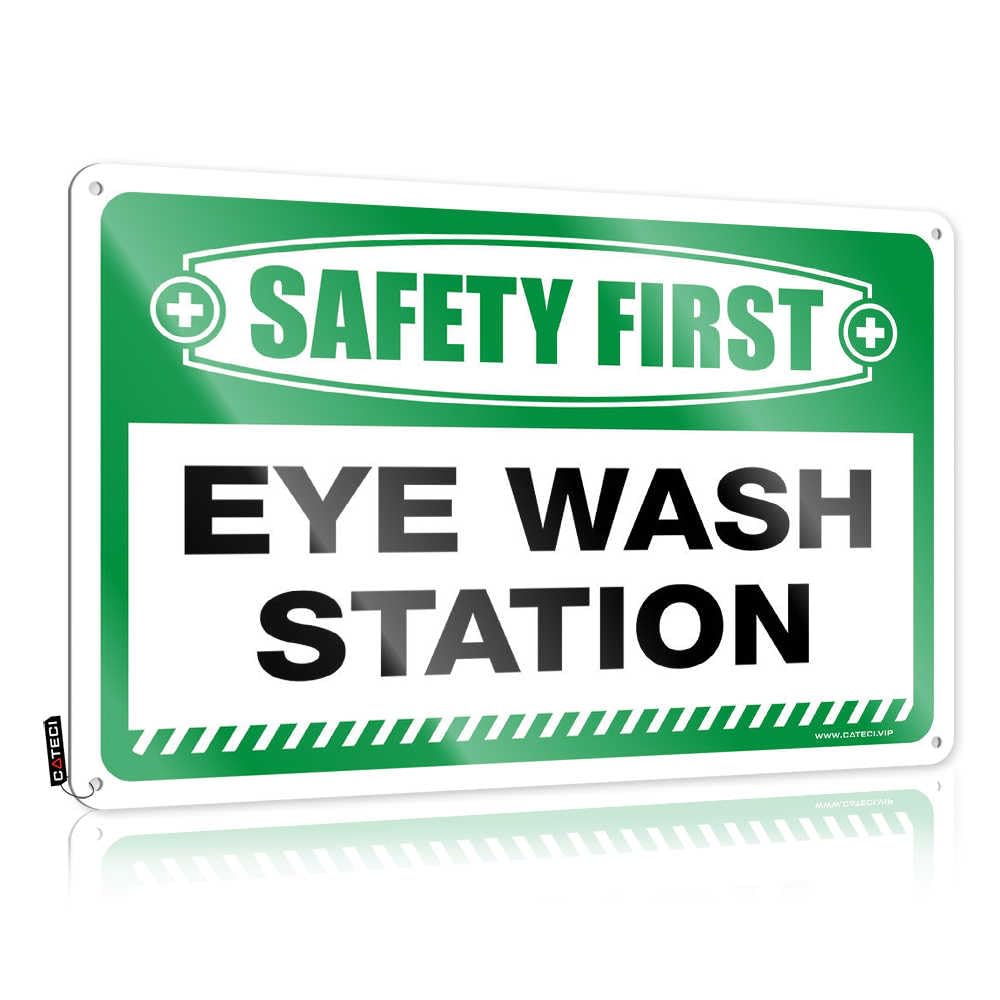Funny Wall Signs Accessory Old-fashioned Safety First Eye Wash Station For Trailer - Teenage Room Decor Customizable(20X30CM)