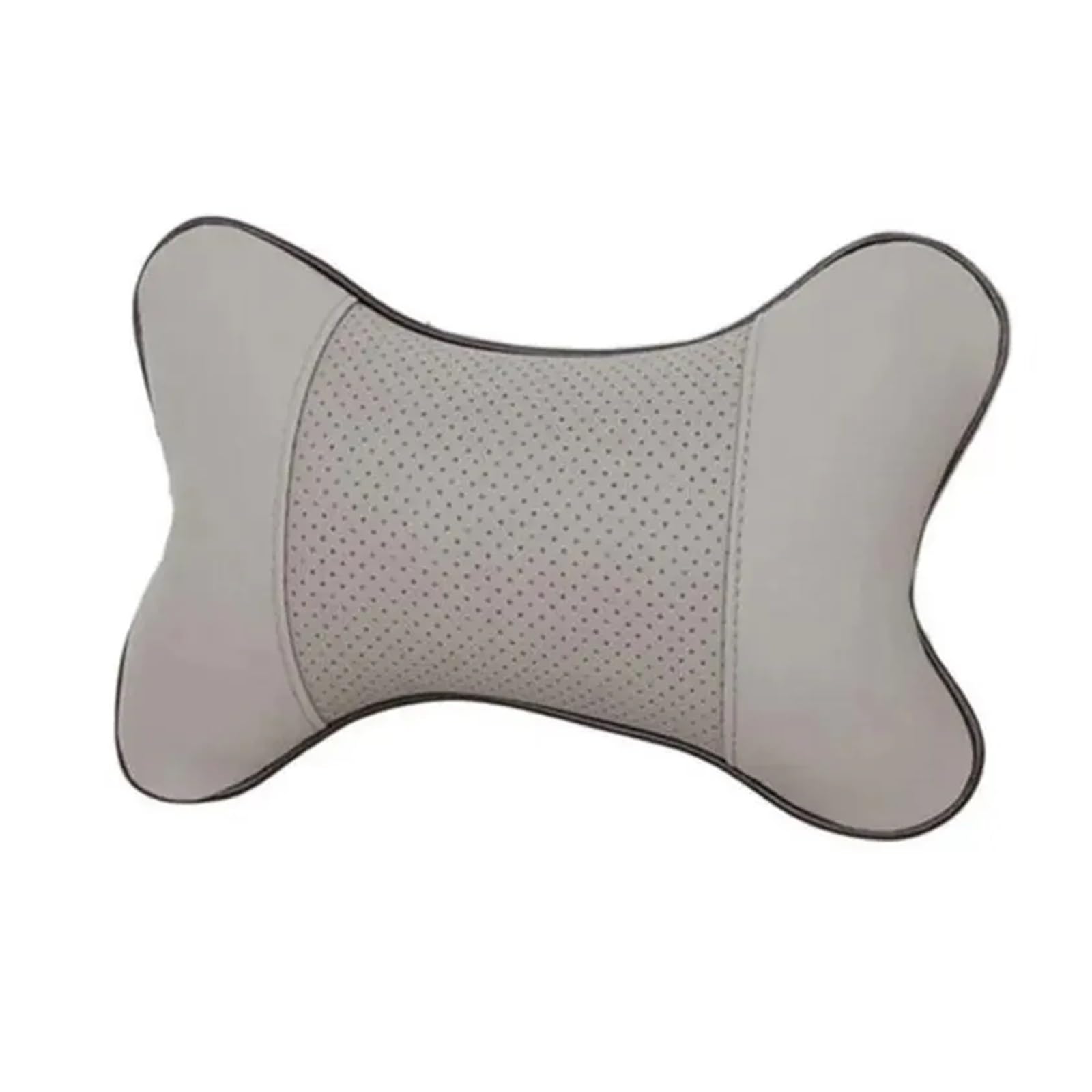 Coussin de nuque universel en cuir synthétique pour appui-tête de voiture gris