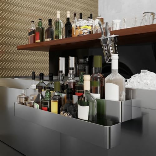 Image of 36 in. Double Tier Stainless Steel Speed Rail Rack for Commercial Bars, NSF