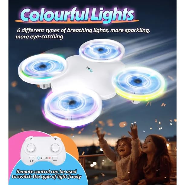 Image of Jack Royal Mini Drone for Kids|LED Remote Control Rc-Drone with multiple led shows| Auto Hovering, Headless Mode, 3D Flips and Throw to Go| Great Gift Toys for Kids| Indoor Flying Toy for Kids,