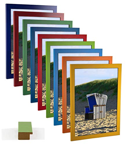 myposterframe Bilderrahmen 40 x 60 cm Juno Bunt Größen Wahl Dunkelblau gewischt mit Kunstglas Antireflex 1 mm Cover