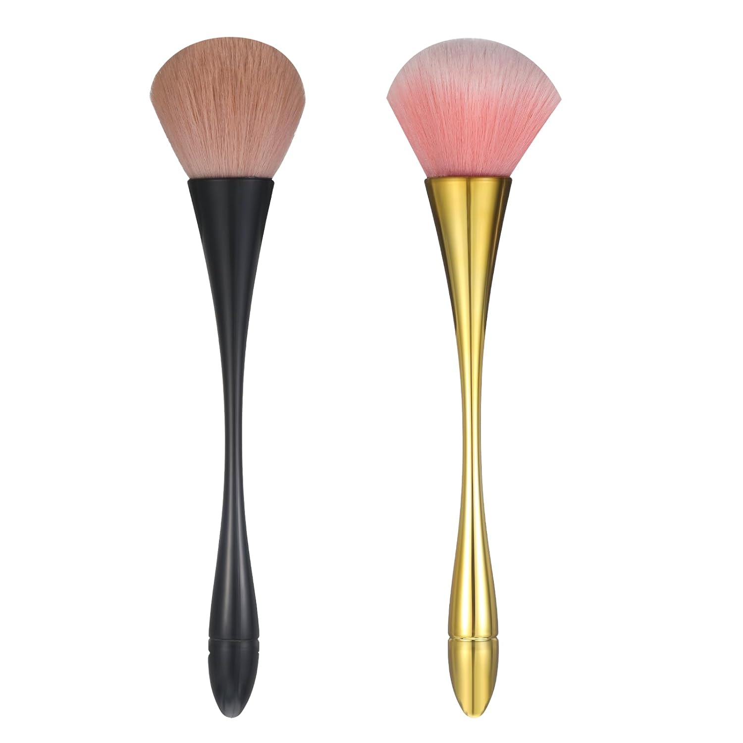 Gold Black Acrylic Nail Dust Brush Set - Clean Up Tools