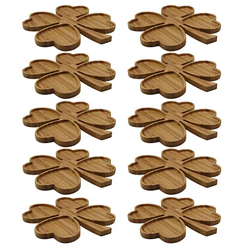 JB HOME COLLECTION 4571, 10-Pack Romantic Heart-Shaped Platter, Leaf Design