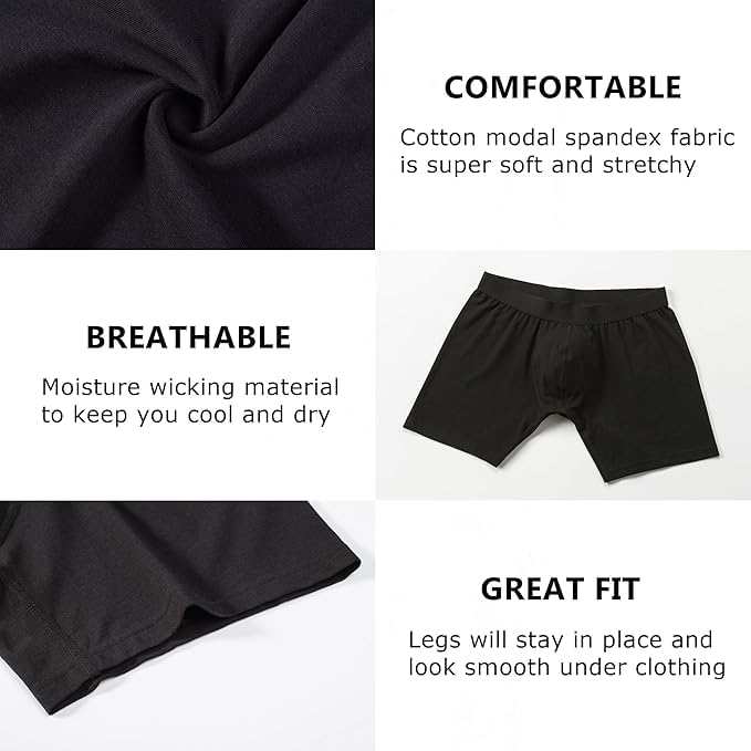 Men's Underwear Boxer Briefs Regular Long,Mens Boxer Briefs Underwear Men Pack Stretch Athletic Mens Underwear3