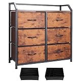 KATHY&BOB 6 Drawer Dresser Dresser for Bedroom with Fabric Dresser, Chest of Drawers, Living Room TV