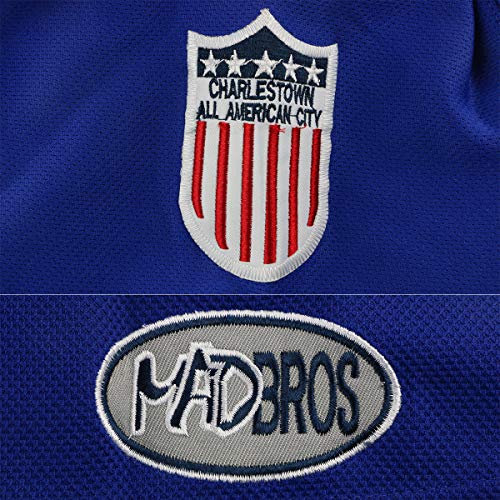 Hanson Brothers Jersey, Charlestown Chiefs 16,17,18 Slap Shot Ice Hockey Movie Jersey (16 Blue, Large) #TOP5