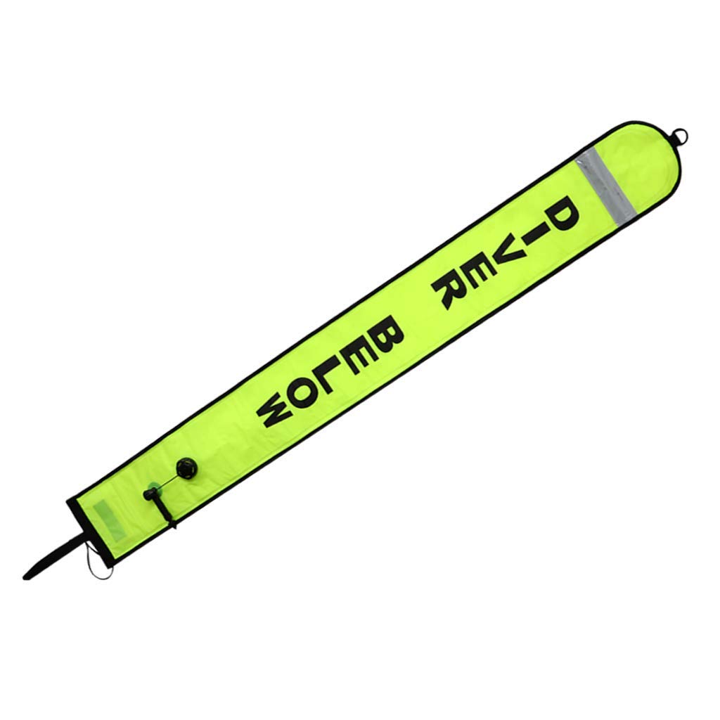 5FT/6FT Surface Marker Boje - Boya de señalización para Buceo, Snorkel y Pesca de lanzado, Verde Fluorescente, 5FT