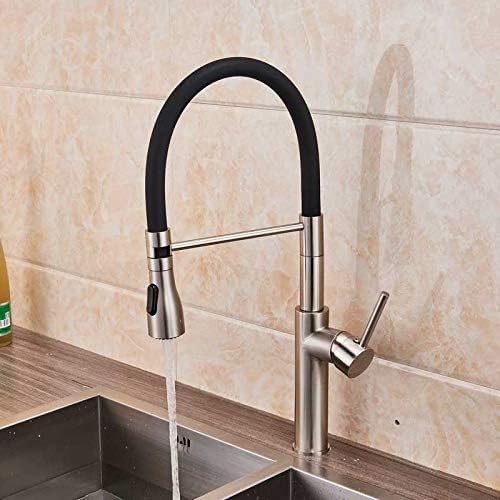 Robinet de cuisine noir mat eau chaude et froide à levier unique