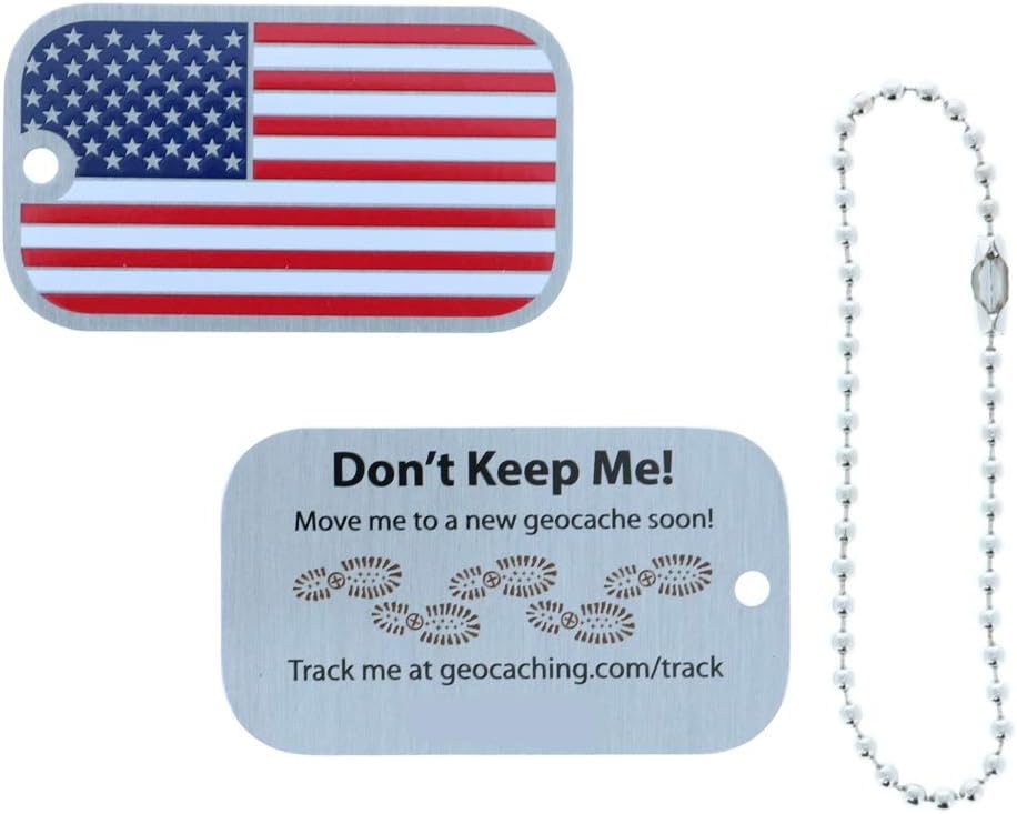 USA Flag Trackable Geocaching Tag