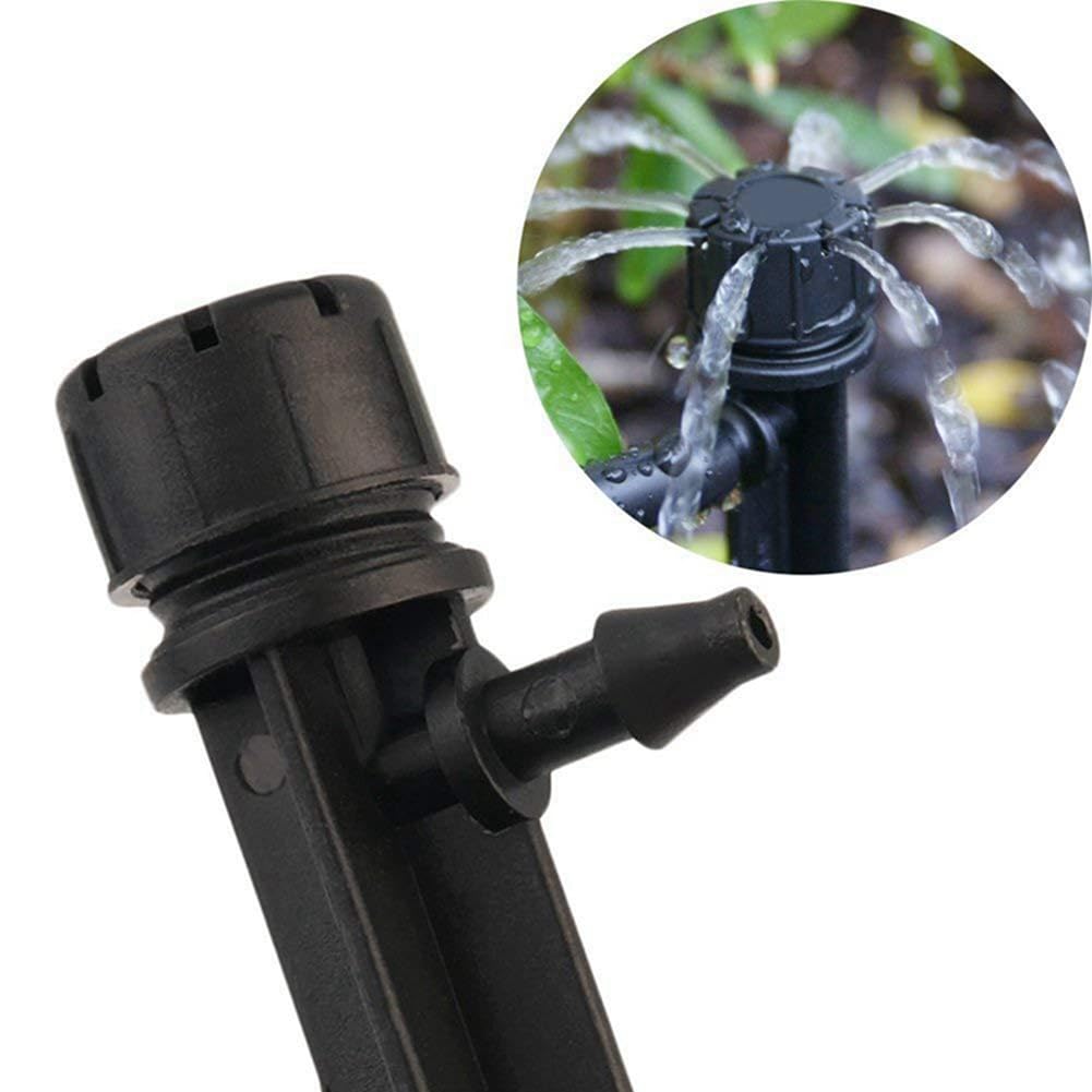 50 Stück Verstellbare 8-Loch-Tropfer mit Spikes, Gartensprinkler, Bewässerung, Pfahlstrahler, Gartengewächshaus-Bewässerungsgerät, Einfach zu Bedienen