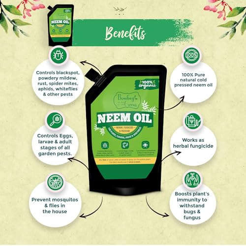 Image of Bombay Greens Organic Neem Oil For Plant & Seaweed Liquid Booster for Plants Home Garden - Combo Pack