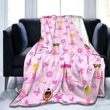 Cute Girl Ballerina Blanket Super Soft Warm Flannel Throw Blankets Dance Blankets for Sofa Couch Bed Decoration Girls Adult All Season Gifts 50'x40'