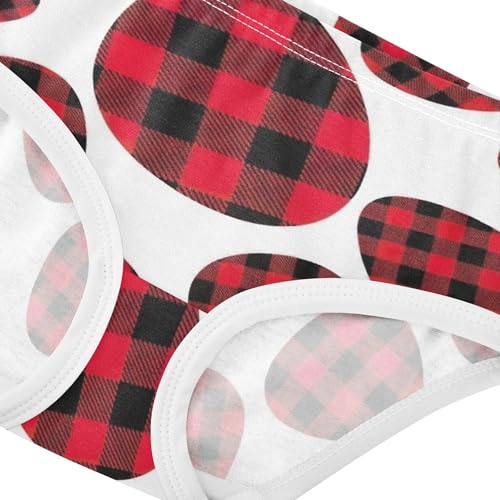 Girls Underwear Toddler 2t Cotton Panties for Girl Aesthetic Briefs Underpants Red Black Buffalo Plaid White4