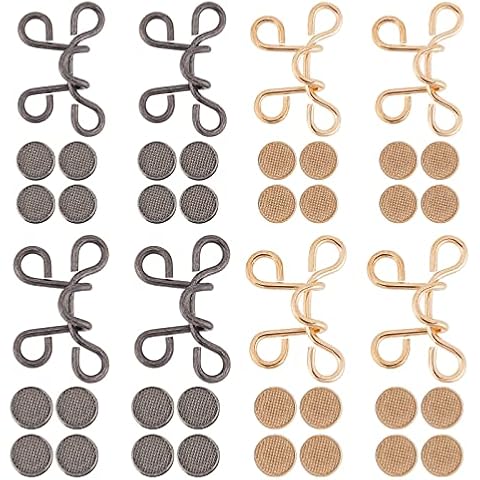 GORGECRAFT 8 Sets 2 Farben Hosen Taillenstraffer Verstellbare Nagelfreie Taillenschnallen Jeansschnallenverlängerung Knöpfe Kleid Pins Anpassung Kleidung Rock Dekoration Für Wist Loose Hat Sweater Cover