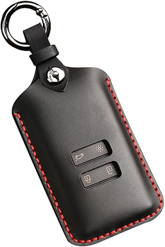 SANRILY Funda para llave de Renault Kadjar Megane 4 IV Clio Duster 2 (2018) Koleos 2 sin llave, protector completo, funda de cuero inteligente con