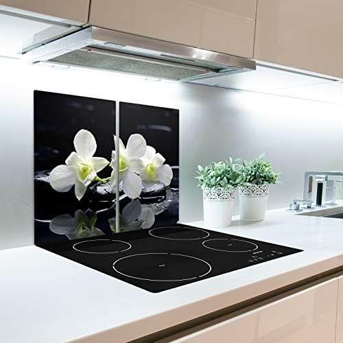 Tulup Glass Chopping Board 2x11.8x20.5 inches Cutting Board Splashback 2x30x52 cm Tempered Glass Kitchen Protection - Orchid