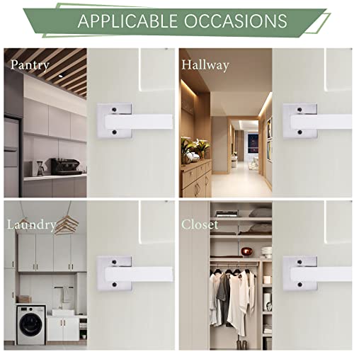 Maxecurity Door Lever Dummy Lever Door Handle Single Side Door Lever 2 Pack Heavy Duty Square Dummy Handle For Interior Use In Satin Nickel Half-Dummy Lever Non-Turning Pull Only Lever Set #TOP4