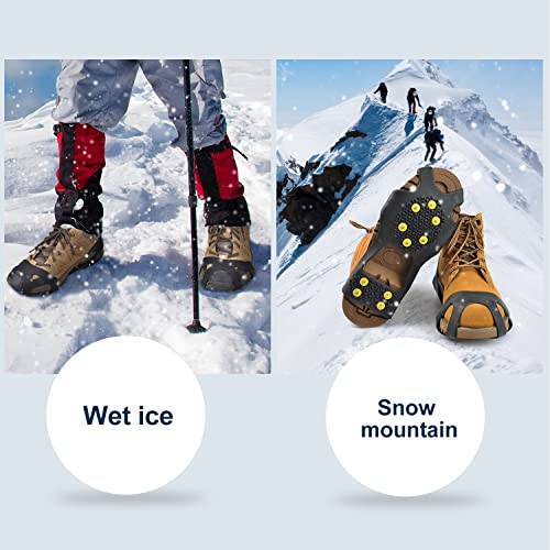 Lace Inn Ice Snow Grips Traction Cleats For Walking On Snow And Ice 20 Steel Studs Crampons Slip-On Stretch Footwear (Yellow-M) #TOP1