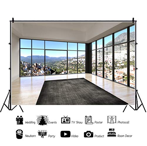 Fondo Fotográfico Vinilo 8x6ft Vista Ventana Oficina Moderna miniatura 3