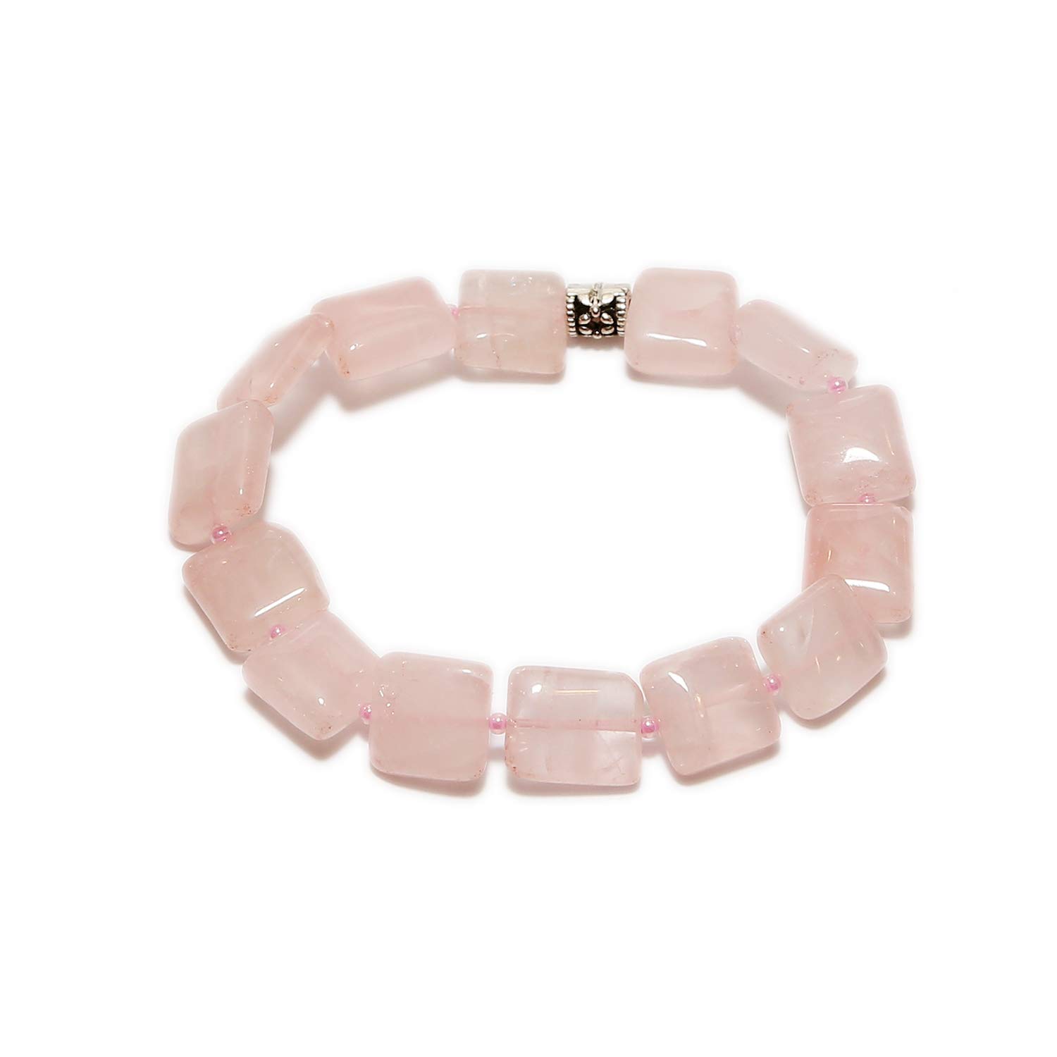 Aqeeqee Natural Gemstone Rose Quartz (Stone of Love) Unisex Bracelet Reiki Vastu.