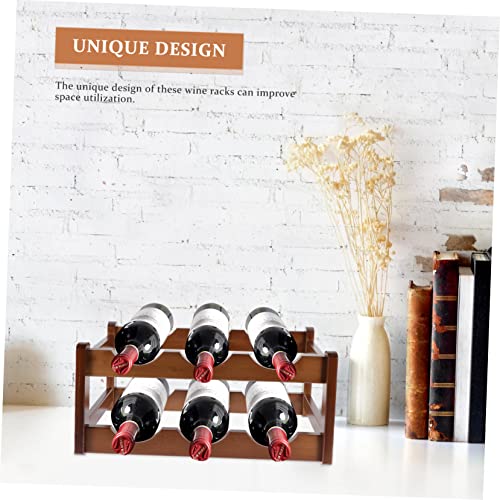 Soporte para botellas de vino PRETYZOOM de madera miniatura 3
