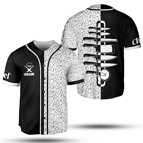Podagree Personalized Chef Baseball Jersey Cooking Lover Shirt Chef Pride Uniform Jersey Soccer for Men and Women (CF2)