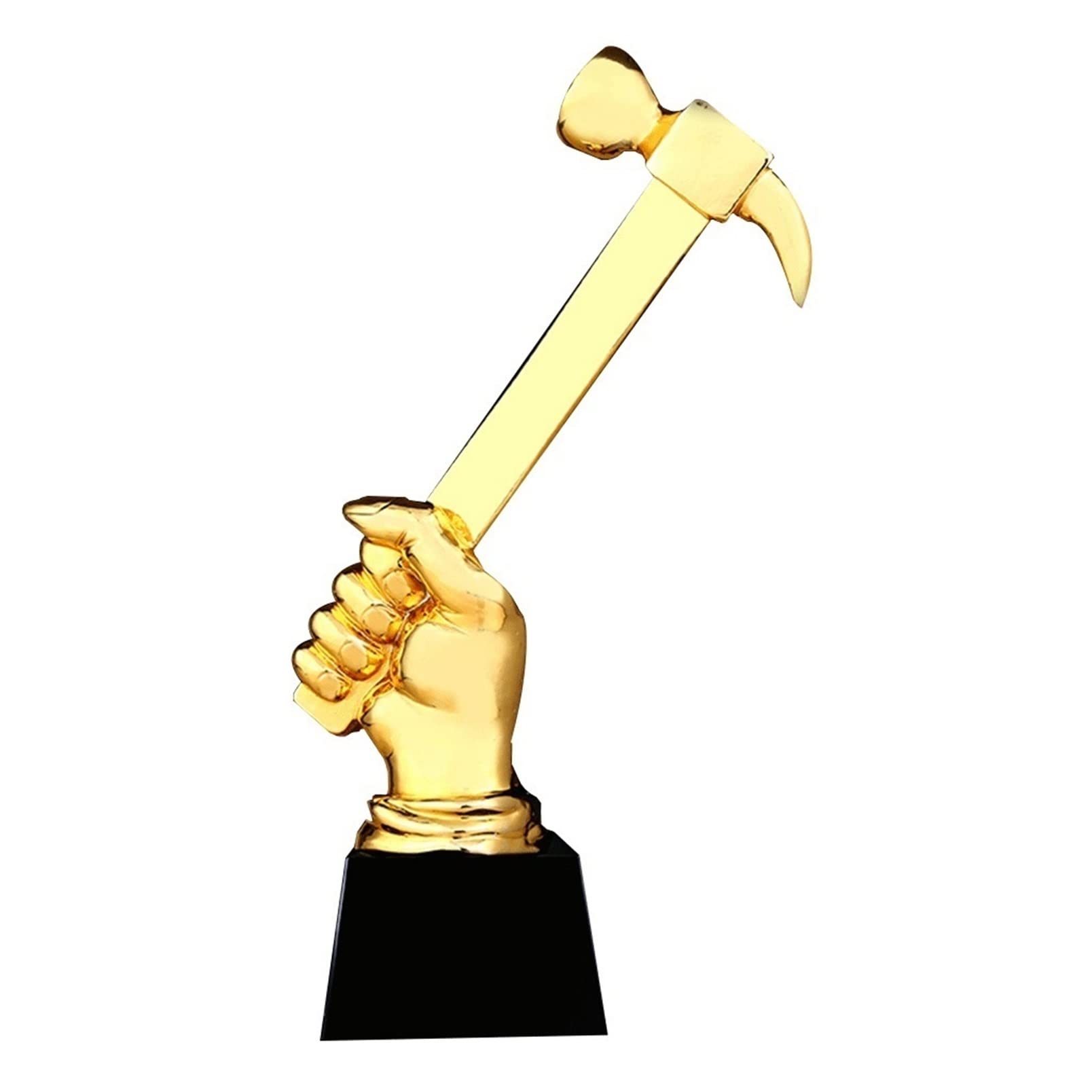 Creative Hammer Trophy, Gold-plated Resin Artisan Trophy Customization, Creative Medal Customization Company Authorization Card, Free Lettering